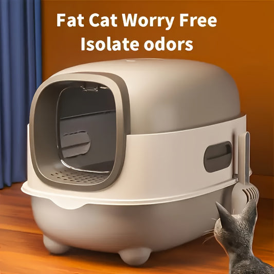 Hooded Cat Litter Box 5 Colors – Fully Enclosed Spill-Proof Design with Scoop Included | Easy to Assemble
