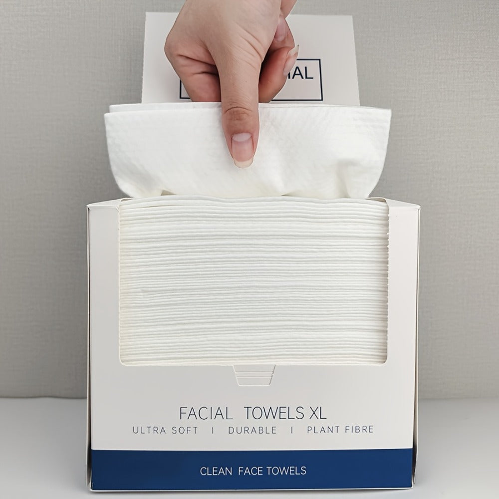 Extra Large Disposable Facial Cleansing Tissues 26×30cm – Thickened Ultra-Soft Cotton Wipes for Face Washing & Makeup Removal