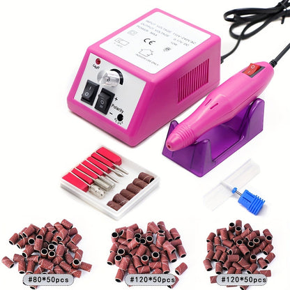 Electric Nail Drill 20000 RPM Console Kit with 6 Bits, 50 Sanding Bands and Standard or 8-in-1 Options