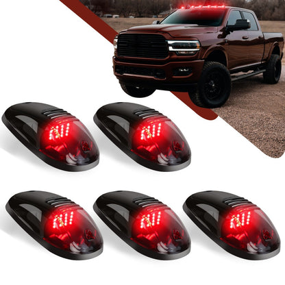 5pcs LED Cab Roof Marker Lights 16/24 LED 12V Super Bright UV-Resistant ABS Lens with Wiring Harness Kit for 2003-2018 Pickup Trucks 1500