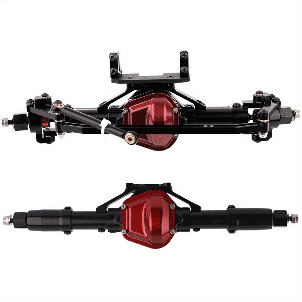 SCX10 Metal Axle Upgrade Kit CNC Aluminum Alloy Front & Rear Straight Axles – Compatible with Axial SCX10 90046 90047 1/10 RC Crawler