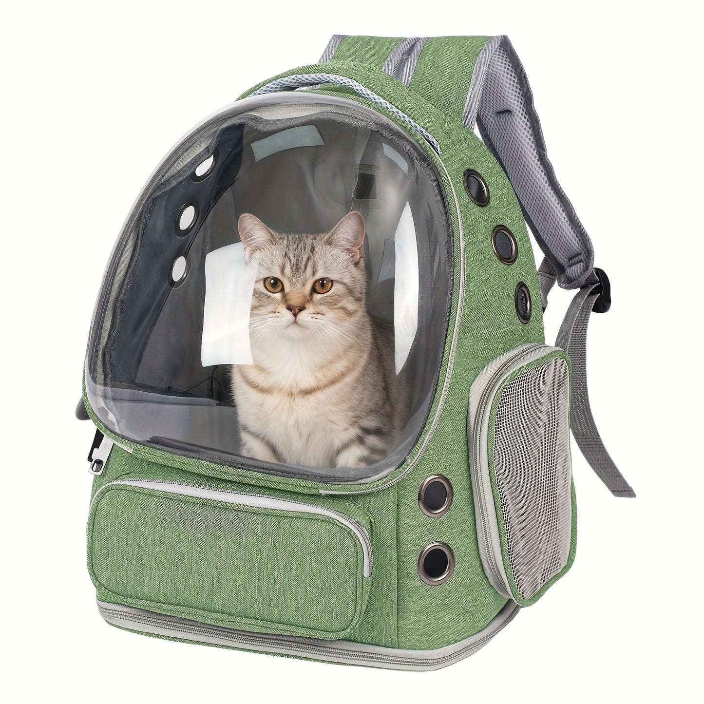 Cat Carrier Backpack Bubble Window Space Capsule Transparent Breathable Travel Bag for Cats & Kittens, Airline Approved Zipper & Pet Door