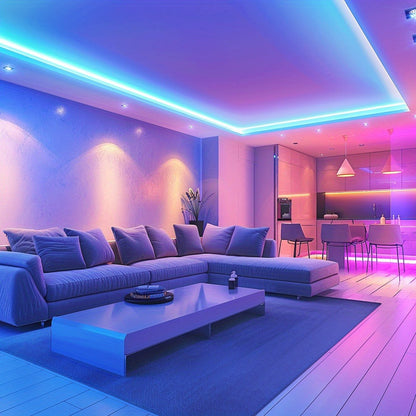 IR Remote LED Strip Lights with Music Sync & DIY Mode – RGB Color Changing Gradient Breathing Flashing for a Home Lash Beauty Routine