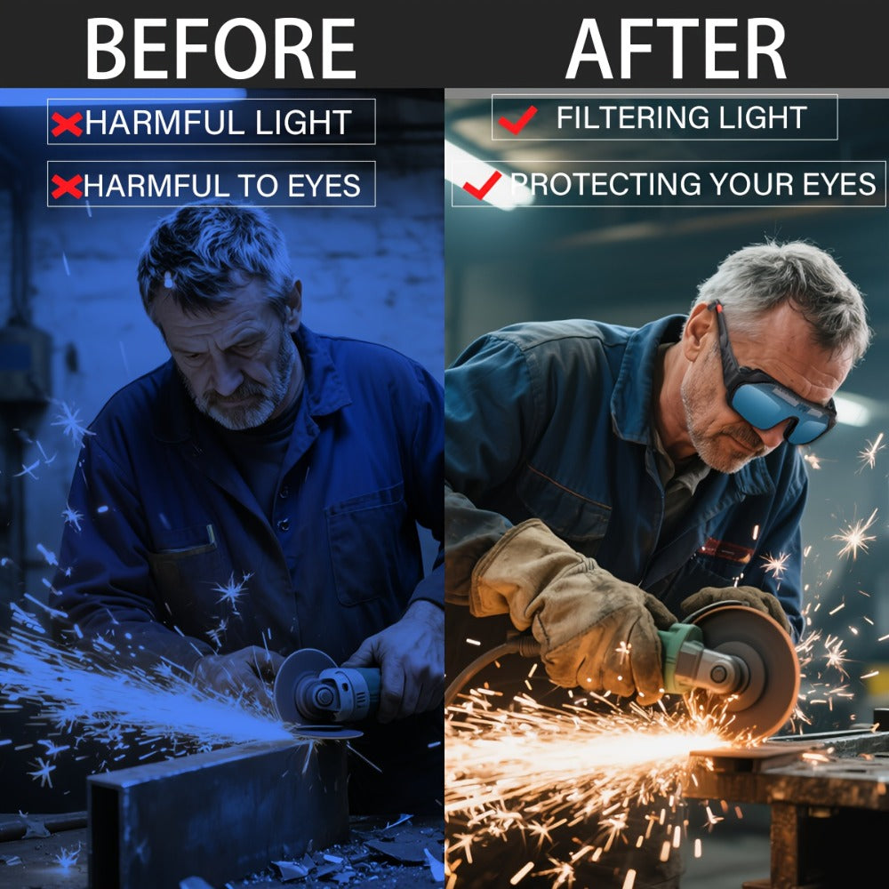 Auto-Darkening Welding Goggles True Color Lens – Anti-Glare Safety Glasses for TIG MIG MMA Plasma Welding
