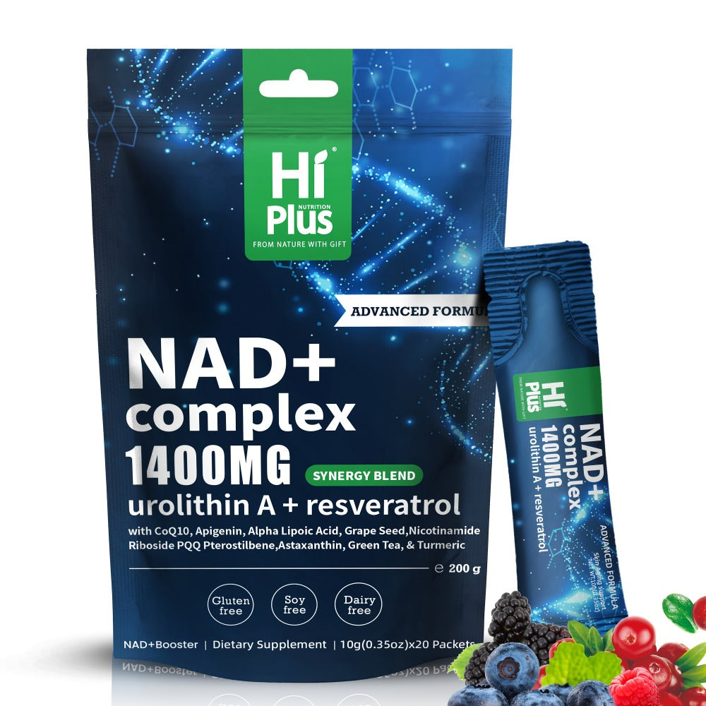 NAD+ 1400mg Liposomal Sachets with Nicotinamide Riboside, PQQ & Trans-Resveratrol, Cellular Energy