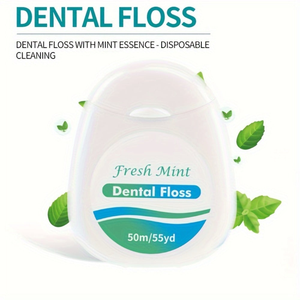 Dental Floss Picks 6pcs Mint Flavor – Plaque Remover Interdental Cleaner Oral Care Floss Sticks Fine Thread Teeth Cleaning Tool Intertooth