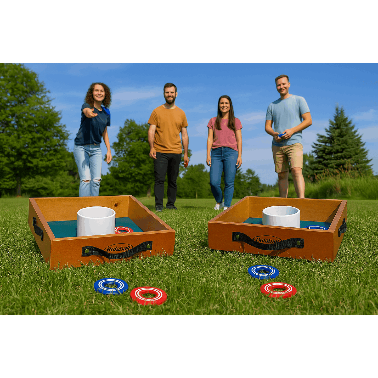 Outdoor Lawn Toss Game Set – Washer Toss & Ladder Toss for Backyard Party, Portable Yard Games for Adults Kids Family