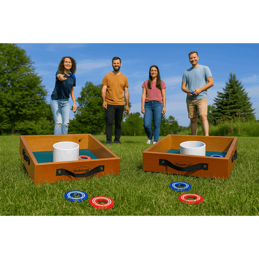 Outdoor Lawn Toss Game Set – Washer Toss & Ladder Toss for Backyard Party, Portable Yard Games for Adults Kids Family