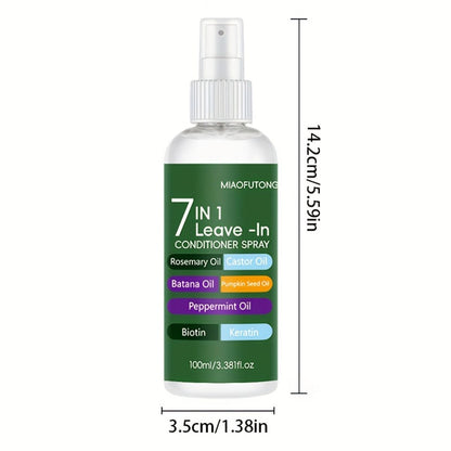Leave-In Conditioning Spray 7-in-1 Argan Oil Rosemary Biotin Keratin Collagen - Heat for Bath Time, Home Spa and Personal Care