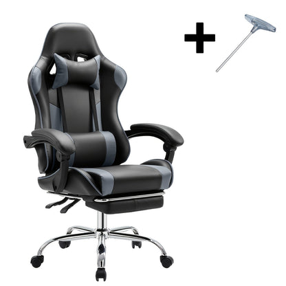 Ergonomic Gaming Chair with Rotating Armrest Lumbar Support & Headrest – Esports Racing Style Computer Office Chair with Footrest for Home