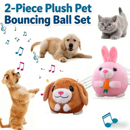 Electronic Bouncing Dog Toy with Animal Sound – USB Rechargeable Interactive Rolling Ball, Voice Recording & Music Mode