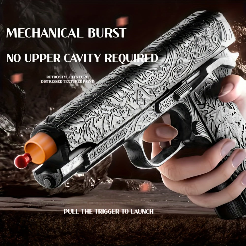 Bullet Toy Gun Pistol with 120 Bullets 12 Shells & 2 Magazines, Hollow Hanging Foam Blaster for Kids Boys Girls Ages 6+