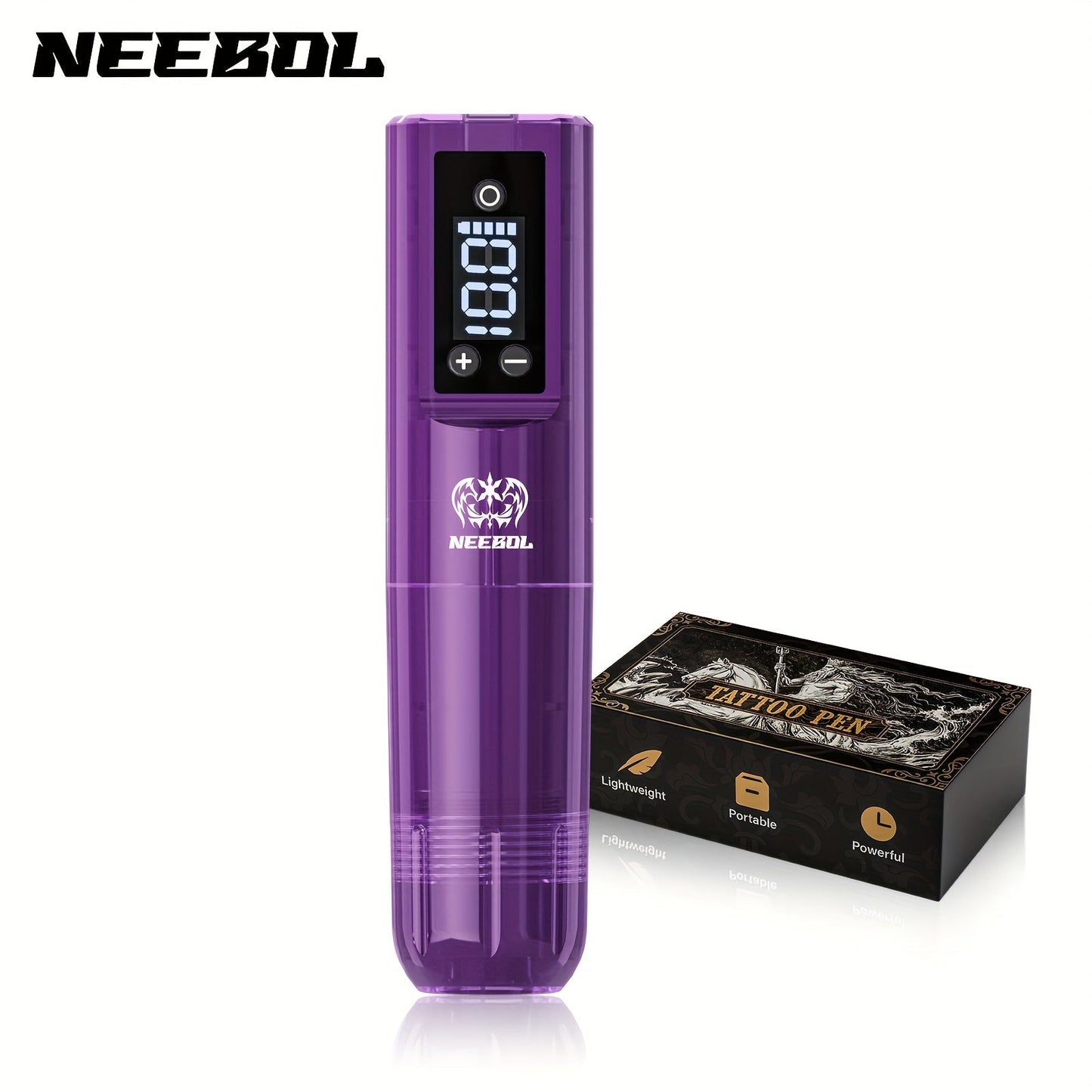 Wireless Rotary Tattoo Machine Neebol Cordless Pen, 6- Battery Life, Portable Design, Cartridge Compatible