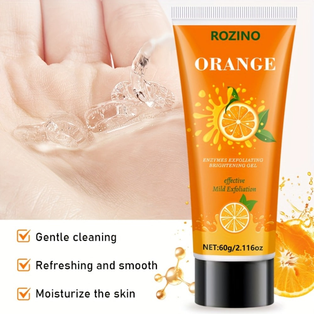 Orange Enzyme Cleansing Gel 60g Aloe Vera Hyaluronic Acid Vitamin C Gentle Exfoliating Deep Pore Cleansing Brightening Moisturizing Face