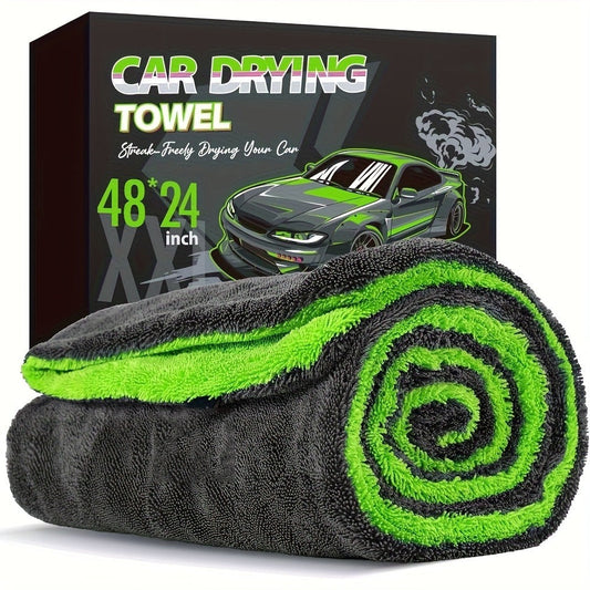 Car Drying Towel in 1400 GSM Microfiber with Two Size Options or Nine-Piece Wash Tool Bundle