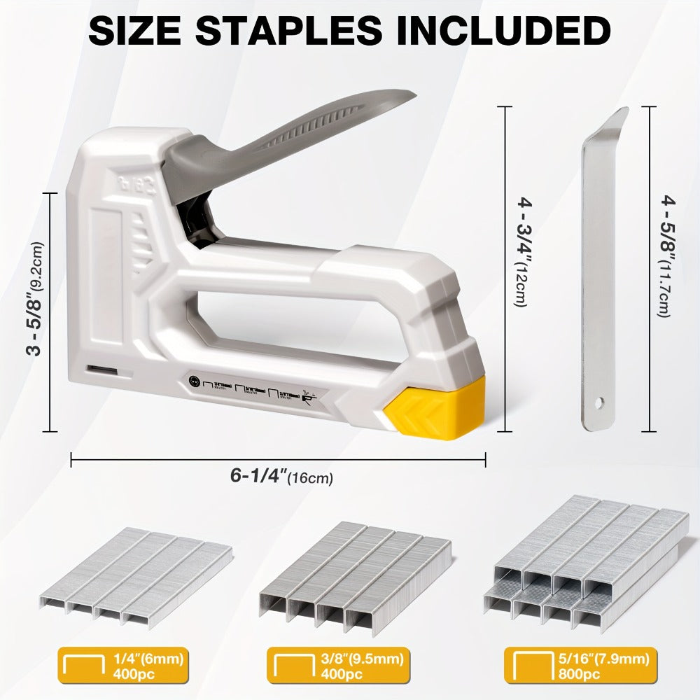 Staple Gun with Staples 1600pcs, Light Duty Upholstery Staple Gun Kit with JT21 Staples 1/4 5/16 3/8 inch & Staple Remover