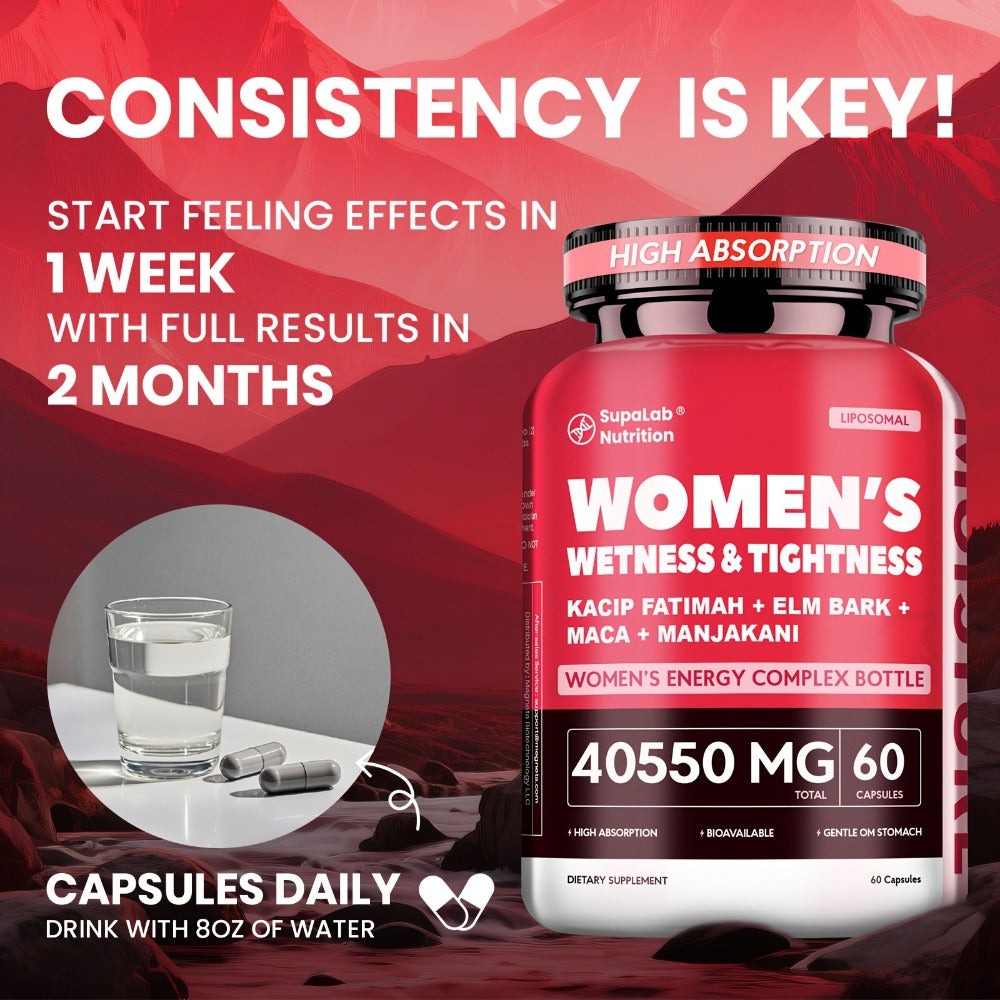 Women's Intimate Wellness Capsules with Kacip Fatimah, Manjakani & Maca Root - Natural Hydration
