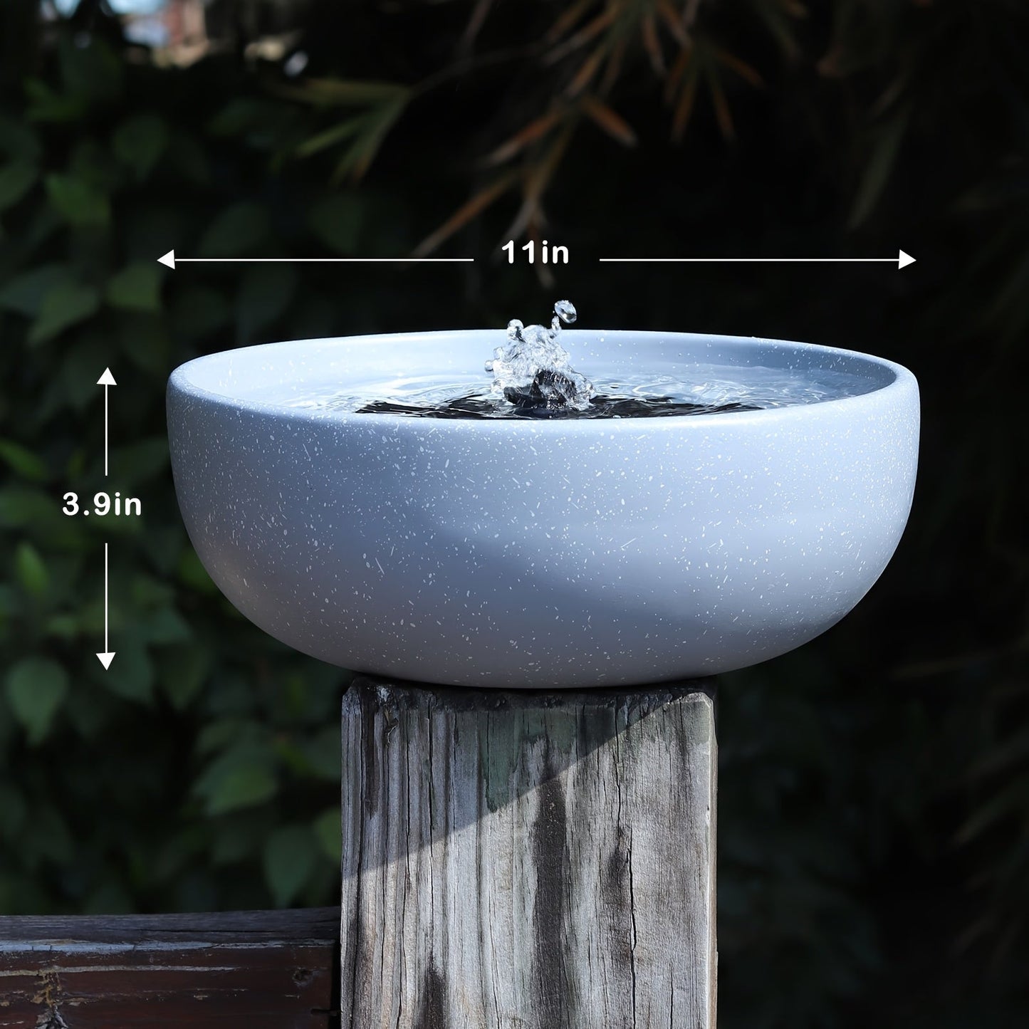 Bird Bath Solar Fountain 11.2" Outdoor Bubbler for Garden, Patio and Yard Use, with the Listed Configuration