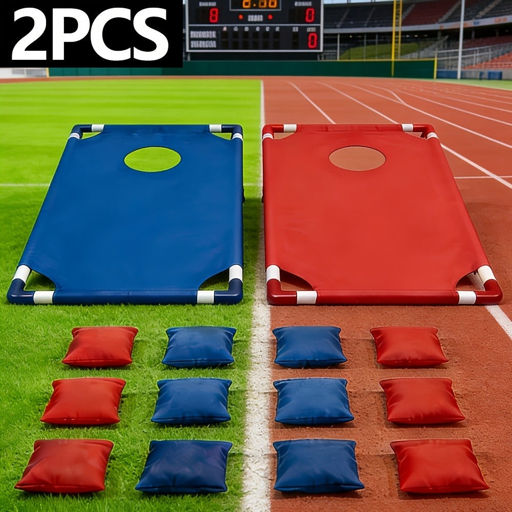 Portable Bean Bag Toss Game Set, 2 Foldable Boards & 12 Bean Bags, Outdoor Party Backyard Camping Game for Kids & Adults