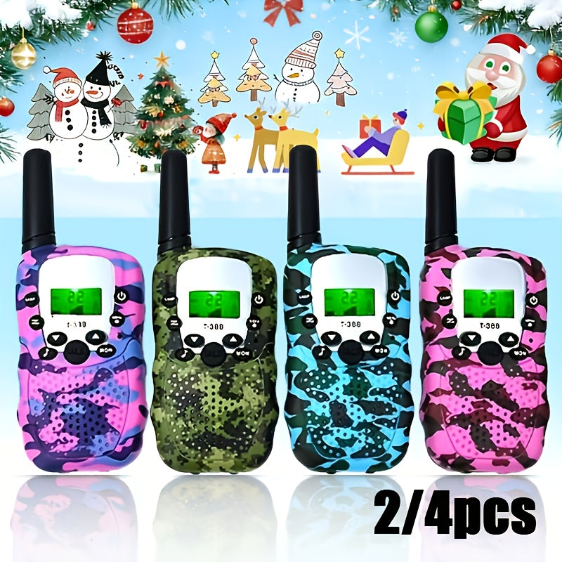 Colorful T-388 Two-Way Radio Set with LCD Screens in Two- or Four-Handset Packs for Outdoor Communication
