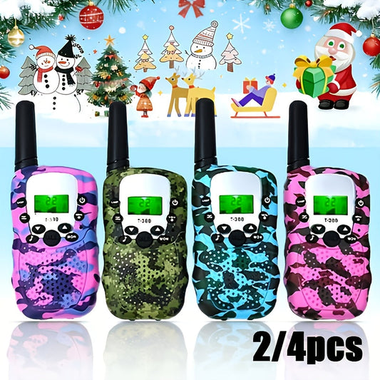 Colorful T-388 Two-Way Radio Set with LCD Screens in Two- or Four-Handset Packs for Outdoor Communication