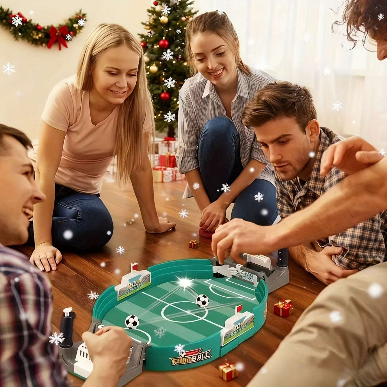 Portable Tabletop Football Game Set – Stand-Alone Table Design, Durable PP Material, 6 or 10 Balls, Family Party Board Game for Christmas