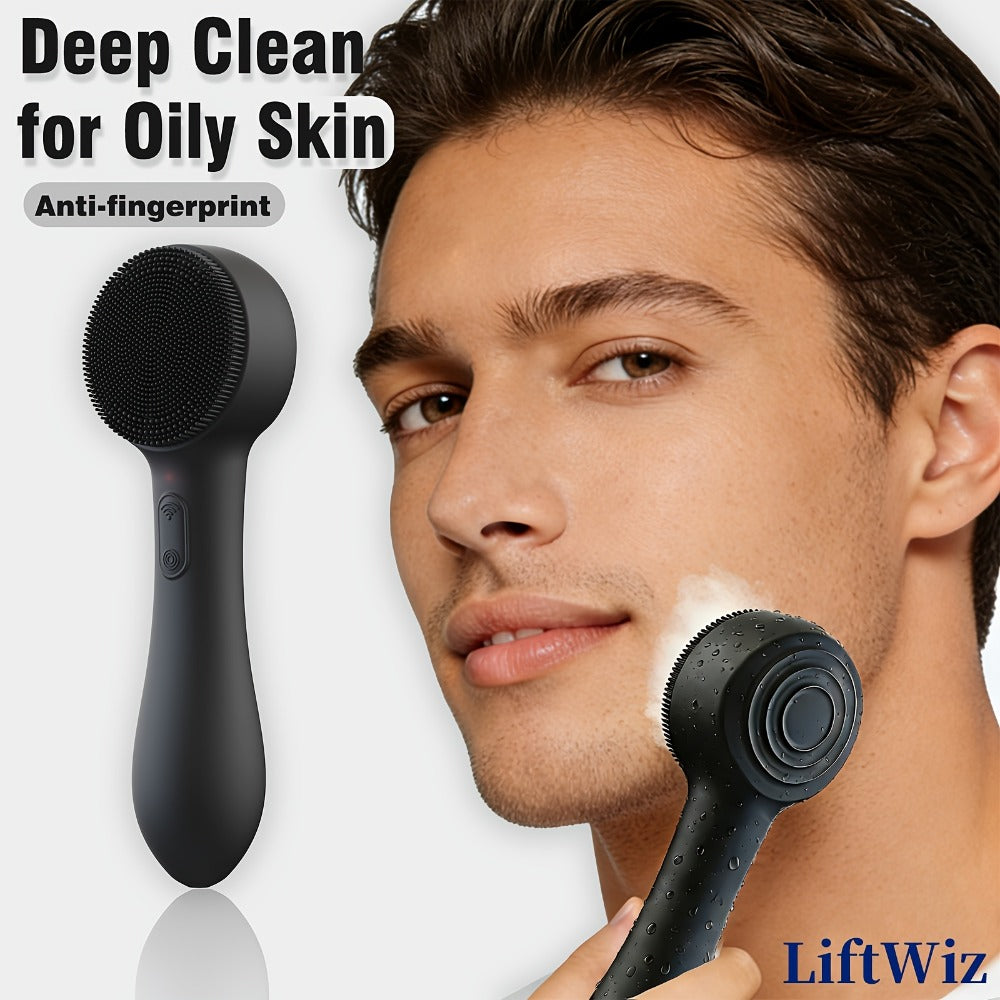 Silicone Facial Cleansing Brush Electric Face Scrubber 12000 Vibrations IPX7 USB Rechargeable Heat Massage for Home or Salon Spa Use