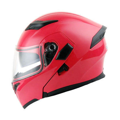Motorcycle Helmet Modular Flip-Up Full-Face Shell with Dual Visors, S-XL Sizes and Arrow, Storm or Glossy Styles
