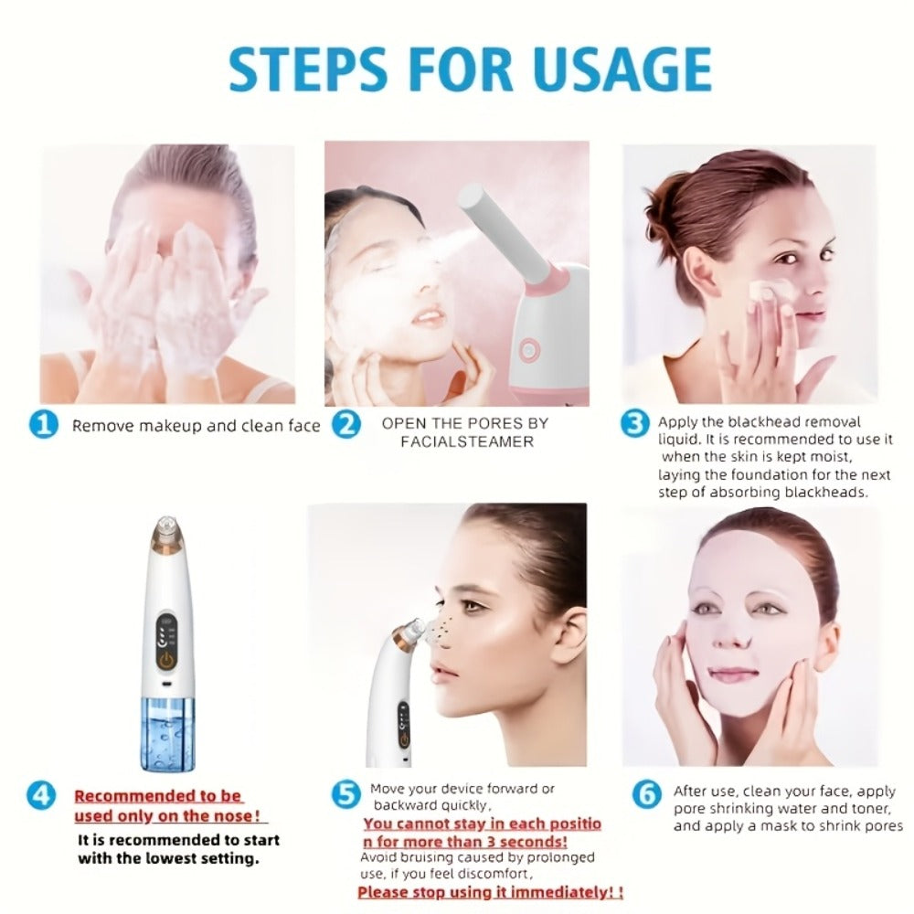 Facial Steamer Nano Ion Mist – Deep Pore Cleansing Home Spa Face Steamer with 360° Rotatable Arm, Blackhead Remover