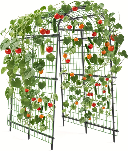 Climbing Arch Trellis 7.5ft Adjustable Metal Grid Garden Archway