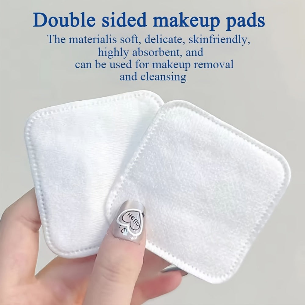 Makeup Remover Pads Disposable 100/200pcs – 3-Layer Thickened Cotton Squares for Face Cleansing, Skincare & Nail Polish Removal