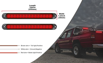 LED Trailer Marker Lights 4-Pack – 15 LED Stop Turn Signal Tail Light Bar for Truck, Semi, Boat Trailer & RV | Amber, Red, White