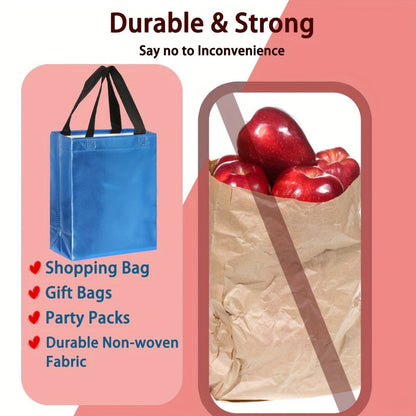 Gift Bags Bulk 24pcs Mixed Colors Glossy Finish | Reusable Shiny Party Favor Bags 8x10x4 in Pink Red Purple Blue Green