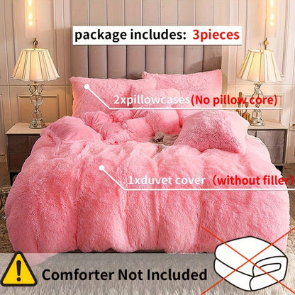 Plush Duvet Cover 100% Polyester Soft Warm Zipper Closure Cozy Bedroom Bedding Twin Full Queen King Solid Tie Dye 14 Colors for Bedroom