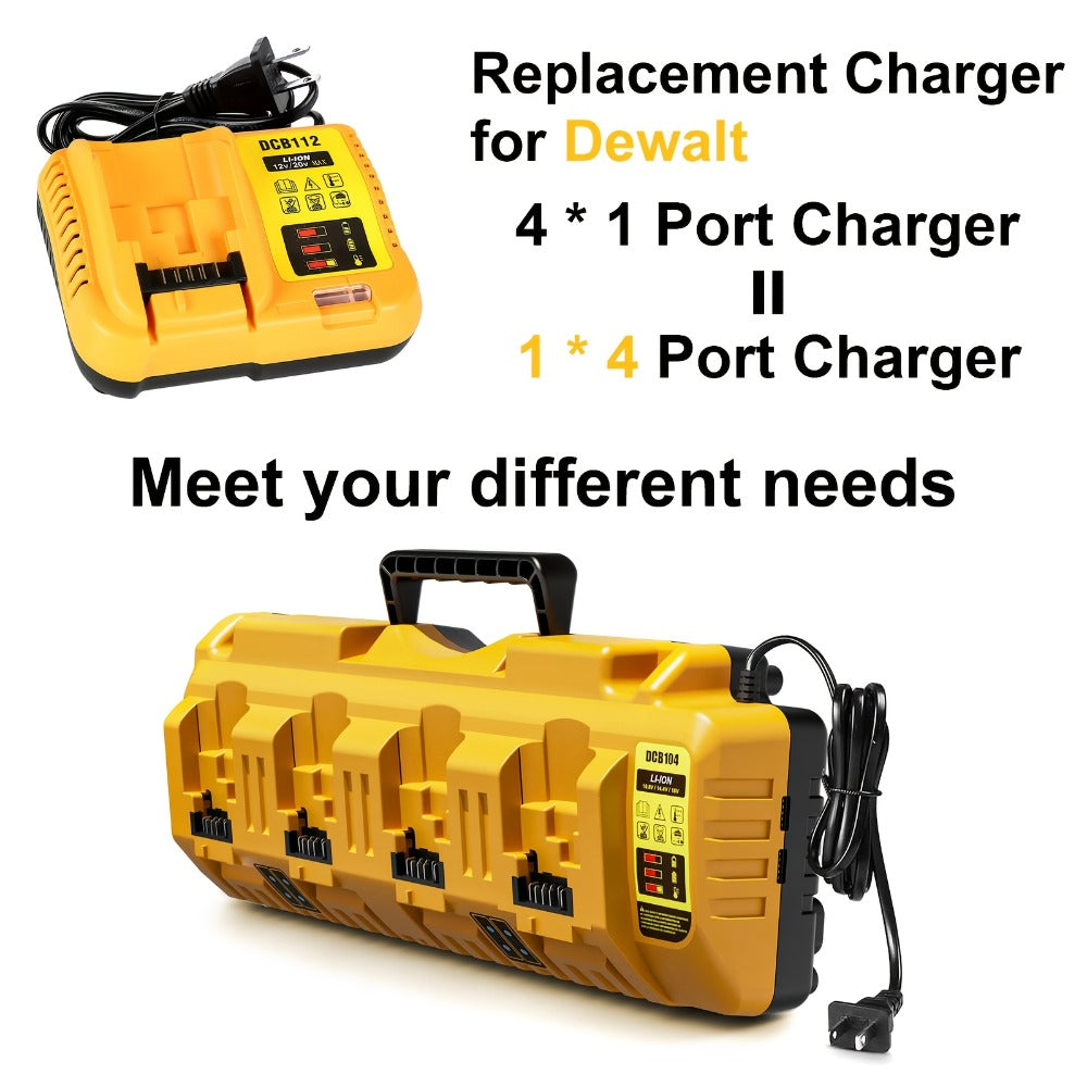 4-Port Dewalt Battery Charger DCB104 12V 20V Max 2 USB Ports for Entryways, Bedrooms and Living Spaces