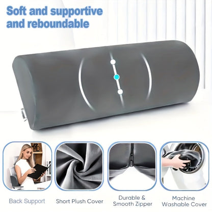 Memory Foam Lumbar Support Pillow Slow Rebound Half-Roll Multifunctional Leg Neck Back for Entryways, Bedrooms and Living Spaces