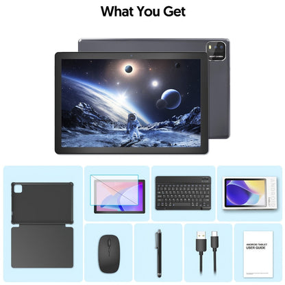 Android Tablet 10-Inch 2-in-1 with Android 14, WiFi 6, 64GB Internal Storage and Keyboard Set