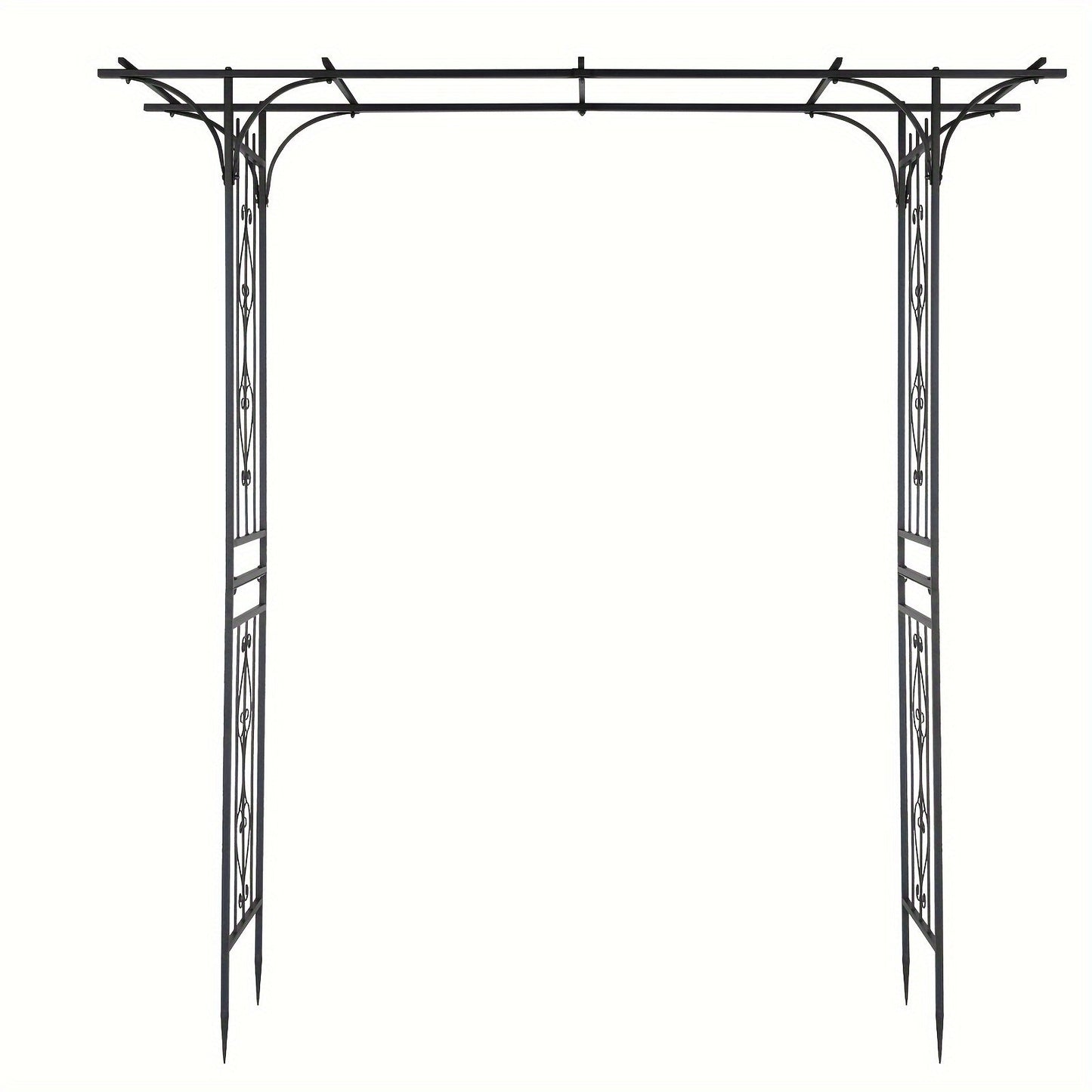 Flat Top Iron Garden Arch 16mm Tube Climbing Rose Trellis for Garden, Patio and Yard Use, with the Listed Configuration