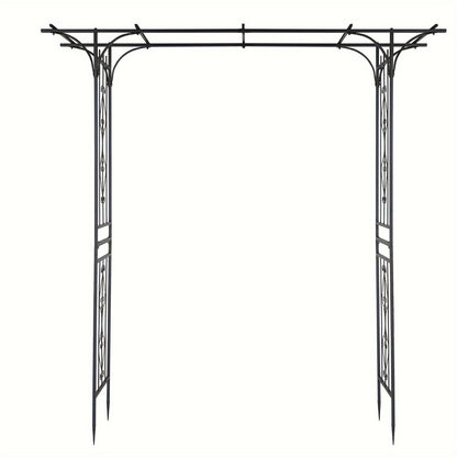Flat Top Iron Garden Arch 16mm Tube Climbing Rose Trellis for Garden, Patio and Yard Use, with the Listed Configuration