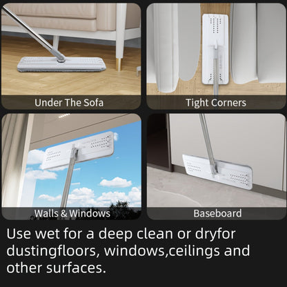 Hands-Free Flat Mop with Bucket Set – 8pcs, 6 Microfiber Pads & Gloves, Dry & Wet Floor Cleaning for Bedroom, Kitchen & Bathroom