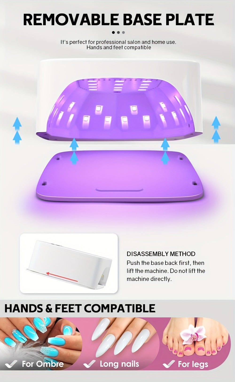 LED Nail Lamp Rechargeable HD Display Smart Nail Dryer Fast Cure All Gel Polish UV Light Cordless Portable Low Heat Mode Home Salon