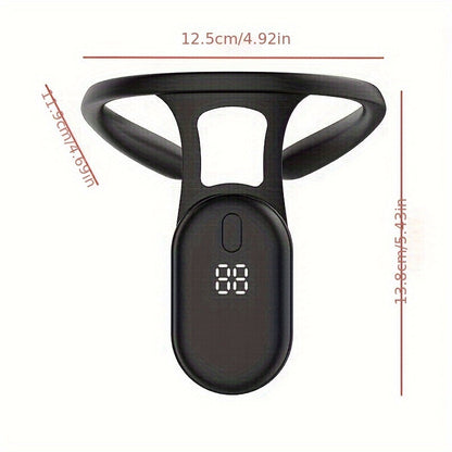 Neck-Worn Posture Reminder with Digital Display, Vibration Alert and USB Charging for Desk Sessions