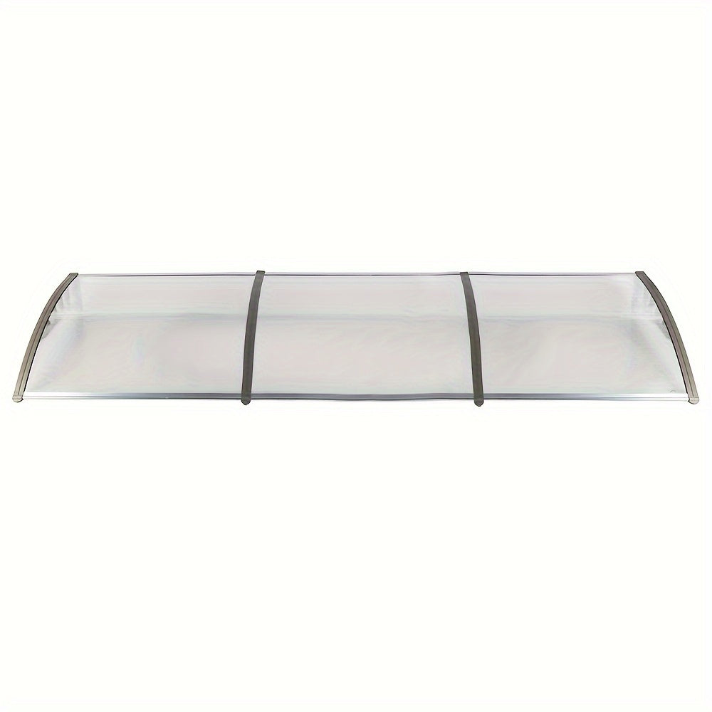 Door Window Awning Canopy 120x38 Inch Polycarbonate Rain Sun UV Snow Shield with Aluminum for Entryways, Bedrooms and Living Spaces