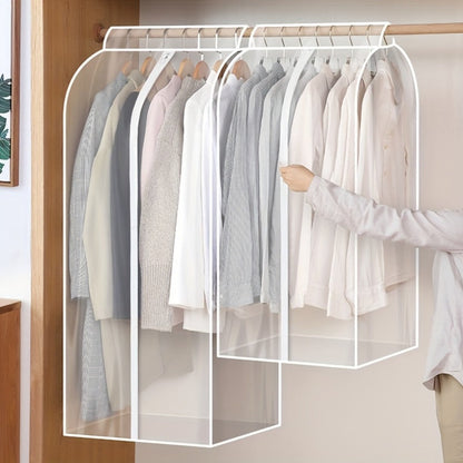 Clear Hanging Garment Bag PVC Zipper Dustproof Closet Organizer for Coats Suits Dresses for Entryways, Bedrooms and Living Spaces