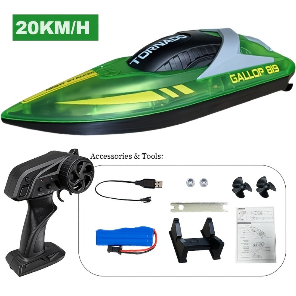 Remote Control Speedboat 25KM/H with Auto Flip Reset Night Light & Low with the Listed Color, Size or Set Options for Everyday Use