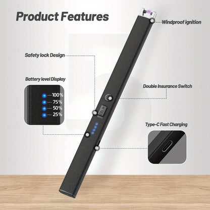 Two-Piece Electric Arc Candle Lighter Set in Black or Rose Gold with USB-C Charging Cables