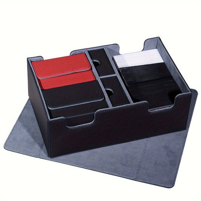 Magnetic Deck Box 600+ Cards High Capacity MTG Card Storage Case 4 Deck Slots with 2 Dice Tray TCG YuGiOh Trading Card Organizer