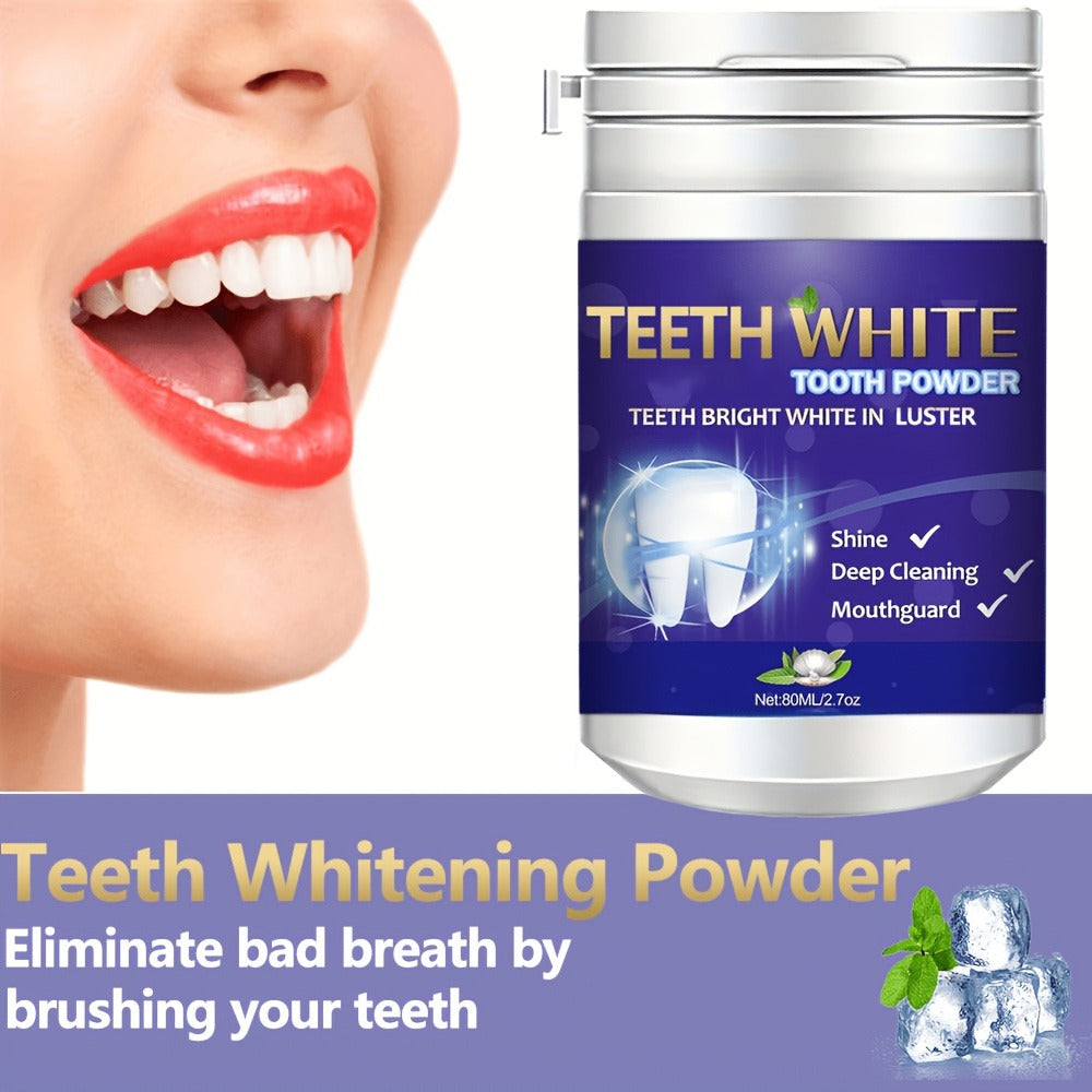 Baking Soda Tooth Powder with Honeysuckle & Mint Extract, Natural Teeth Whitening, Stain Removal & Fresh