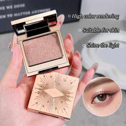 Shimmer Eyeshadow Palette 5 Shades Glowing Waterproof Creamy Blendable Formula with Built-in, for Makeup, Travel and Everyday Vanity Use