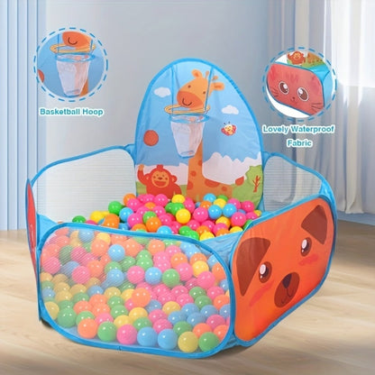 Giraffe Ball Pit Pop-Up Pool Tent with Basketball Hoop for Kids Indoor with the Listed Color, Size or Set Options for Everyday Use